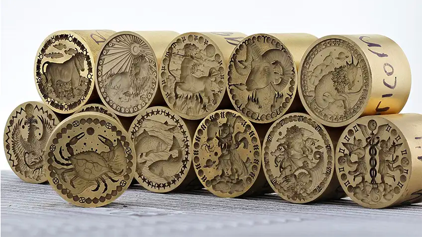 deep laser engraving on wax seal stamps
